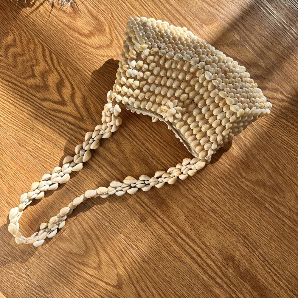 Vintage Cowrie Shell Beaded Shoulder Bag